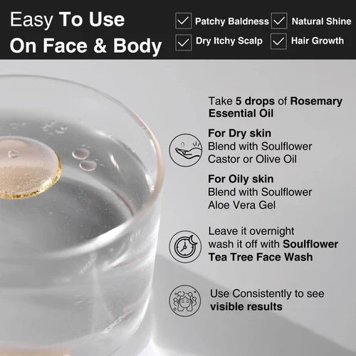 Clinically Tested Rosemary Essential Oil for Hair Growth (30ml * 3)