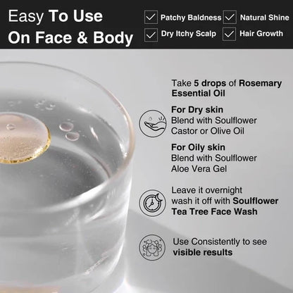 Clinically Tested Rosemary Essential Oil for Hair Growth (30ml * 3)