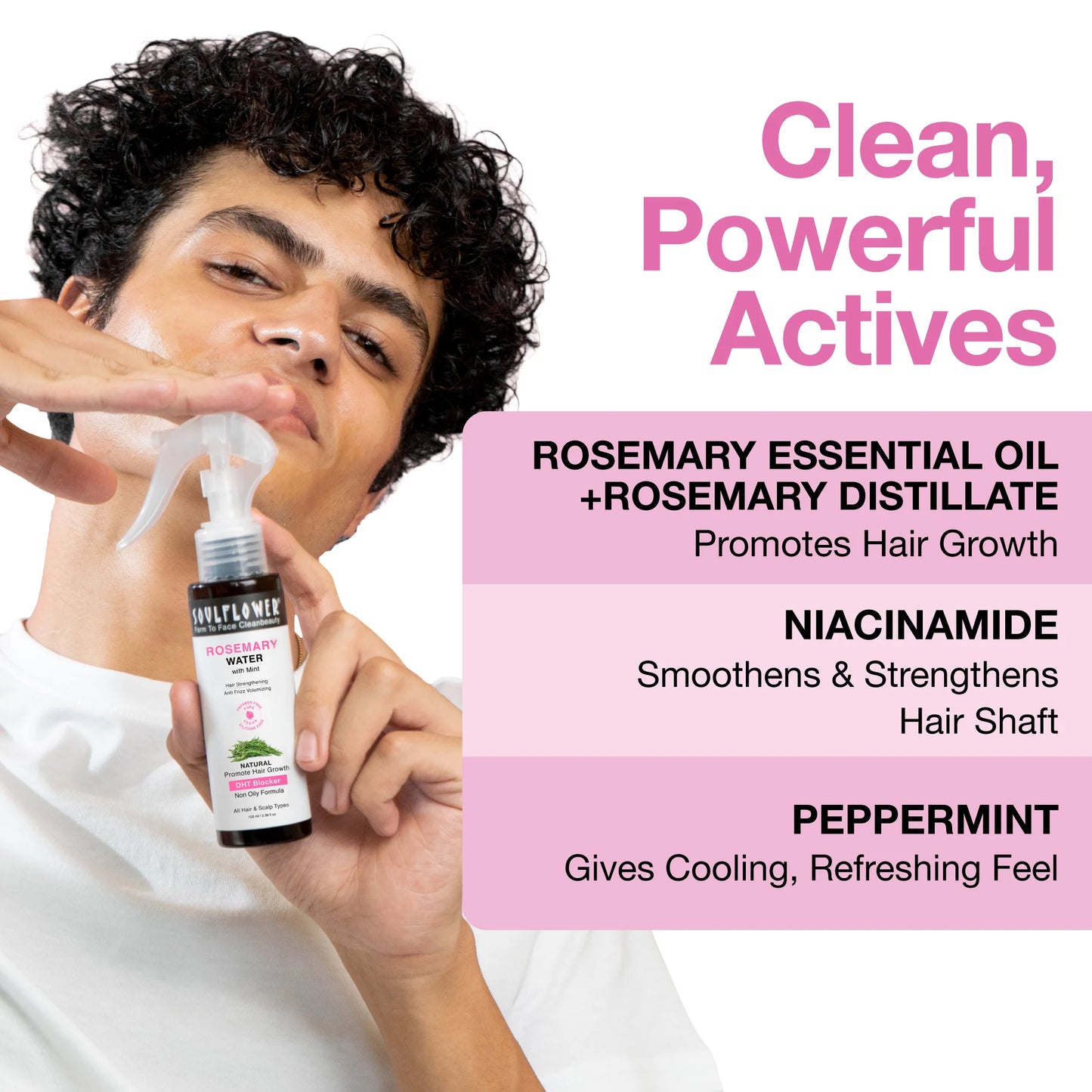 Rosemary Water Hair Spray with 1% Niacinamide for Hair Growth & Frizz Control