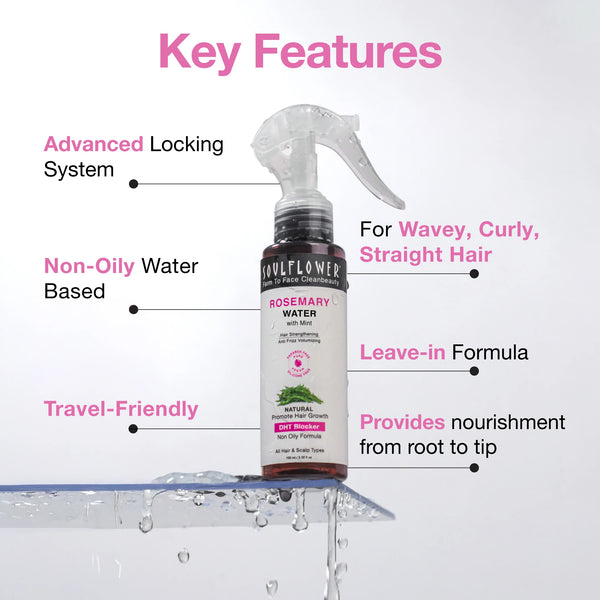Rosemary Water Hair Spray with 1% Niacinamide for Hair Growth & Frizz Control