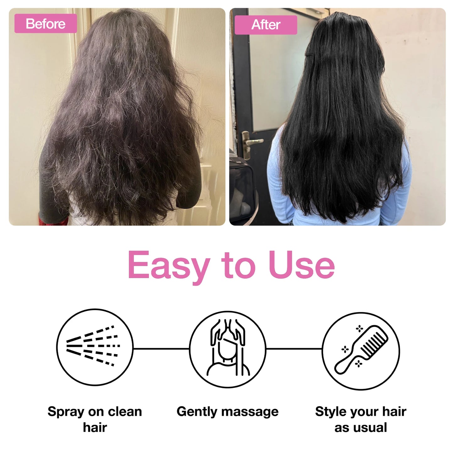 Rosemary Water Hair Spray with 1% Niacinamide for Hair Growth & Frizz Control