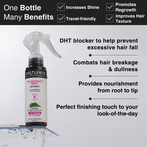 Buy Best Rosemary Essential Oil and Mint Extract Hair Spray Soulflower.in