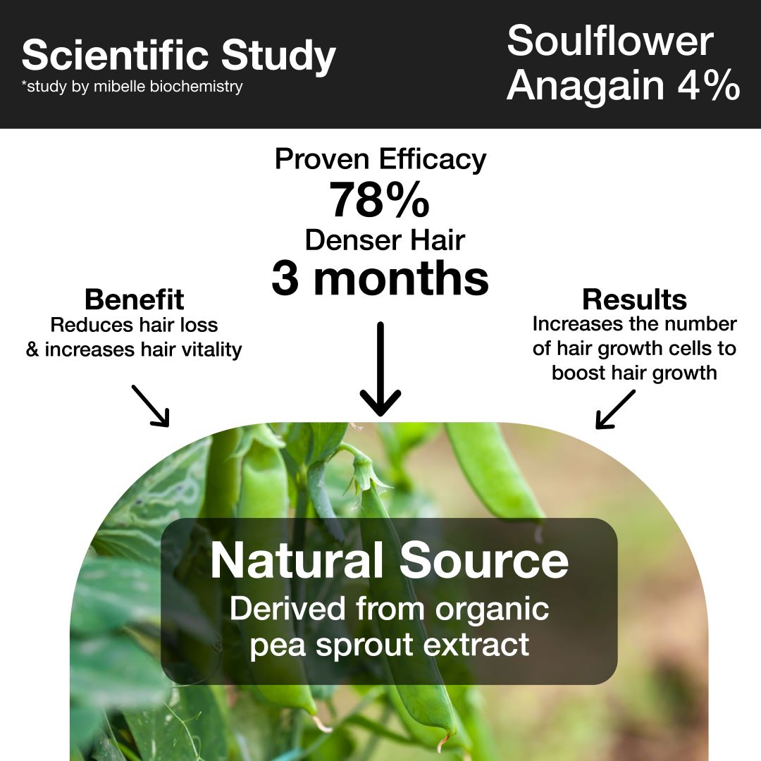 Anagain Hair Serum - Scientific study showing benefits of Pea sprout extract