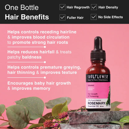 Clinically Tested Rosemary Essential Oil for Hair Growth (30ml * 3)