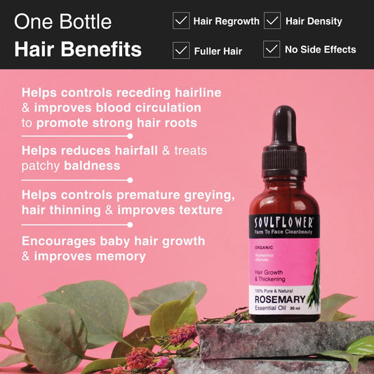 Clinically Tested Rosemary Essential Oil for Hair Growth (30ml * 3)