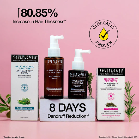 Soulflower Dual Hair Care Combo, Anti-Dandruff Serum + Hair Growth Serum, Soothes Scalp & Promotes Rapid Hair Regrowth