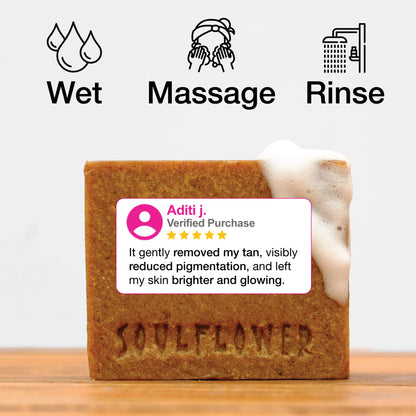Brightening Sandalwood Scrub + Anti-Tan Tomato Soap