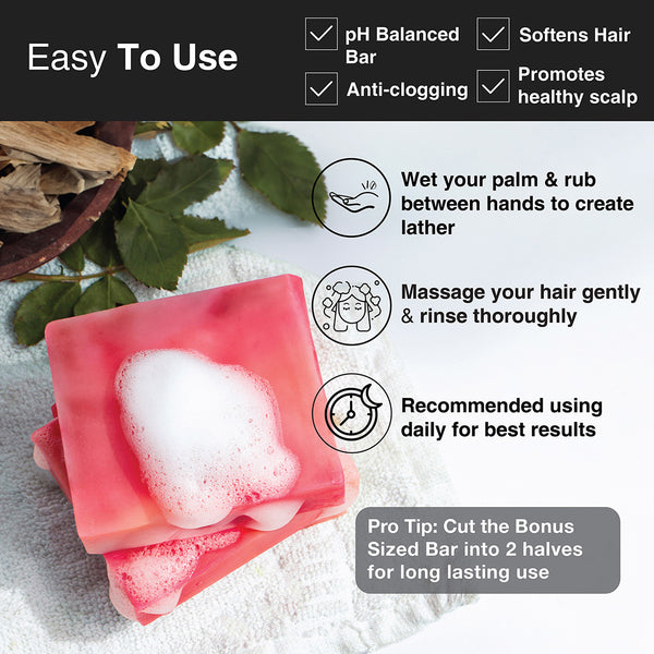 Easy usage of Sandalwood Geranium Hair Cleansing Bar