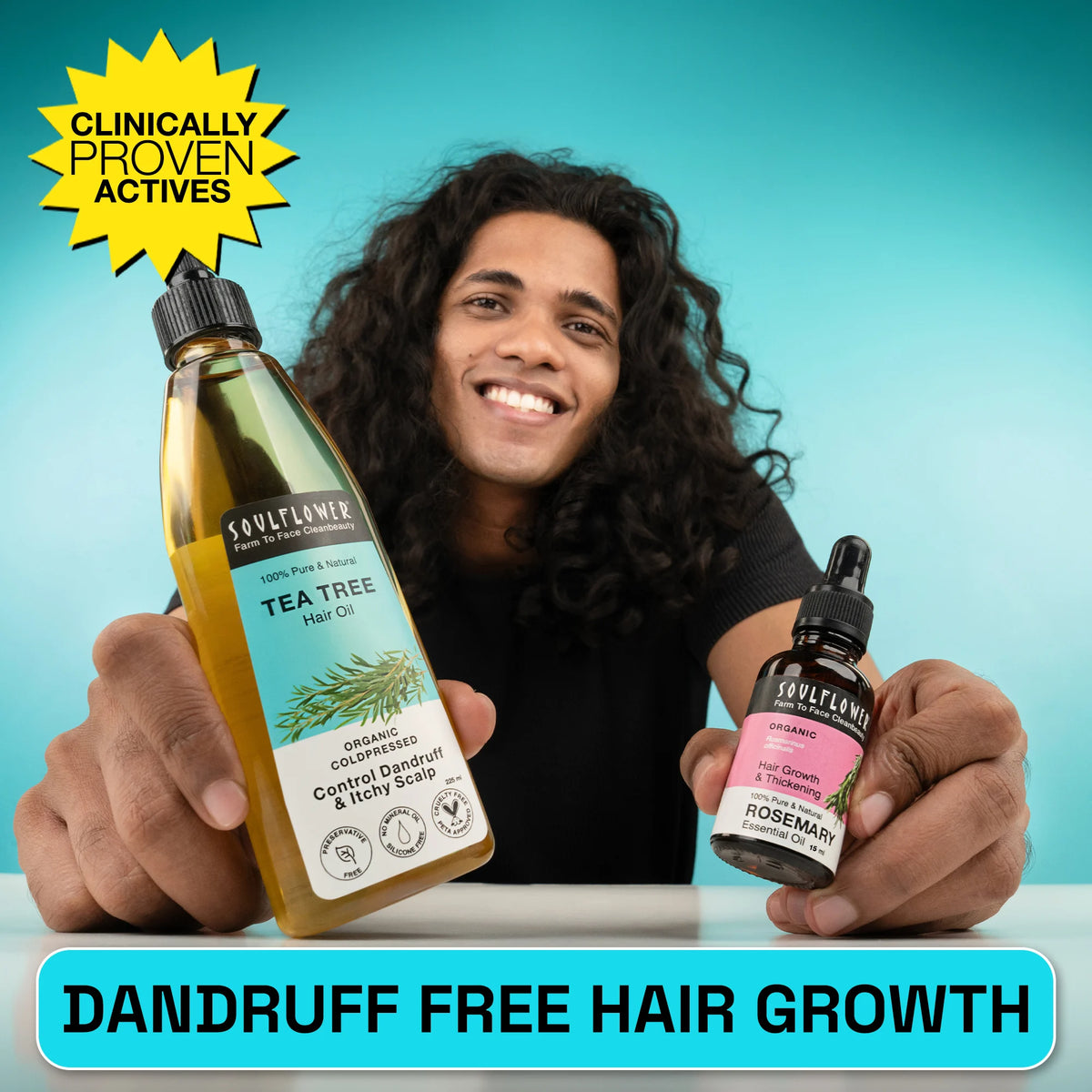 Rosemary And Tea Tree Oil for Dandruff-free Hair Growth