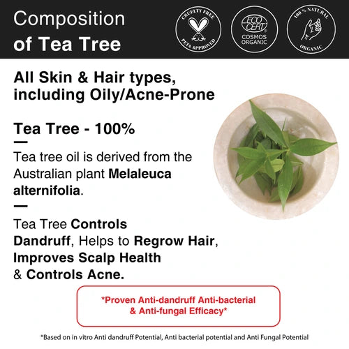 Tea Tree Essential Oil for Dandruff & Acne