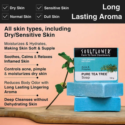 Benefits of Pure Tea Tree Soap for Body Acne Control, pimples and itchiness