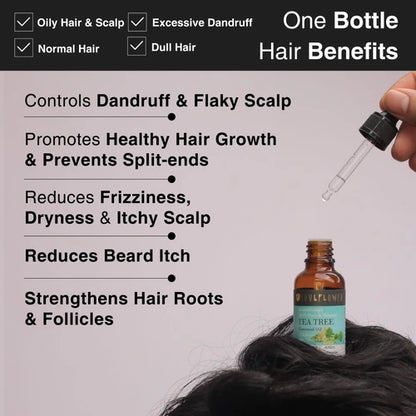 multi benefits of Tea tree oil for dry itchy scalp