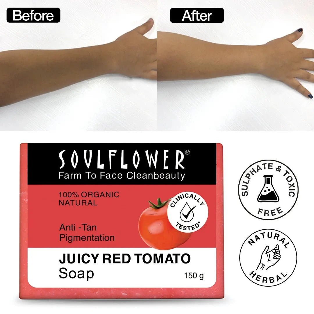 Brightening Sandalwood Scrub + Anti-Tan Tomato Soap
