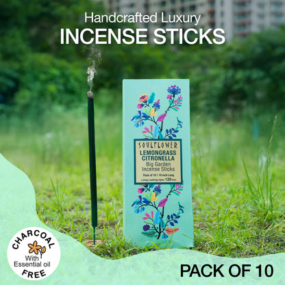 Bug repellent lemongrass citronella agarbatti—smoke-free incense sticks for indoor and outdoor use