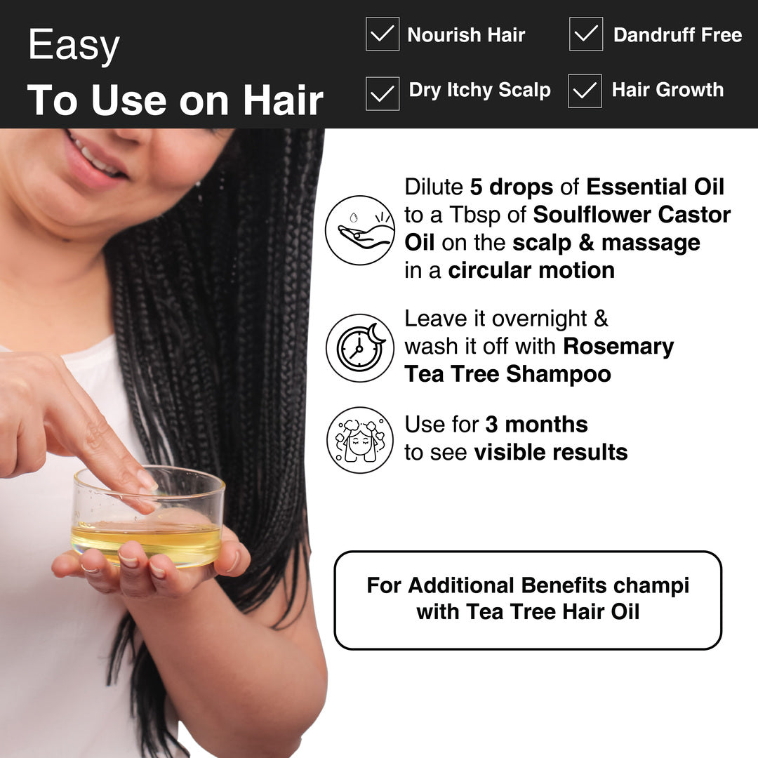 Simple 3-step anti-dandruff routine—nourish, treat, and cleanse with Soulflower’s easy-to-apply, non-sticky formulations.
