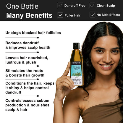 Fights dandruff, soothes scalp irritation, controls sebum, strengthens hair, and delivers long-lasting flake-free results with clean, certified ingredients.