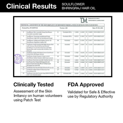 Bhringraj Hair Growth Oil is FDA approved and made with certified, safe, and natural ingredients for reliable hair care results.