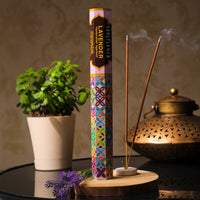 Handcrafted lavender incense sticks with a soothing fragrance for peaceful Puja rituals.