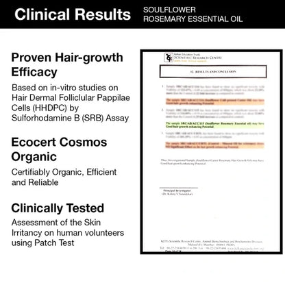 Clinical results for soulflower rosemary essential oil