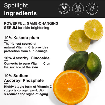 Vitamin C Serum for Bouncier & Brighter Skin, Dermatologically Tested (pack of 3)