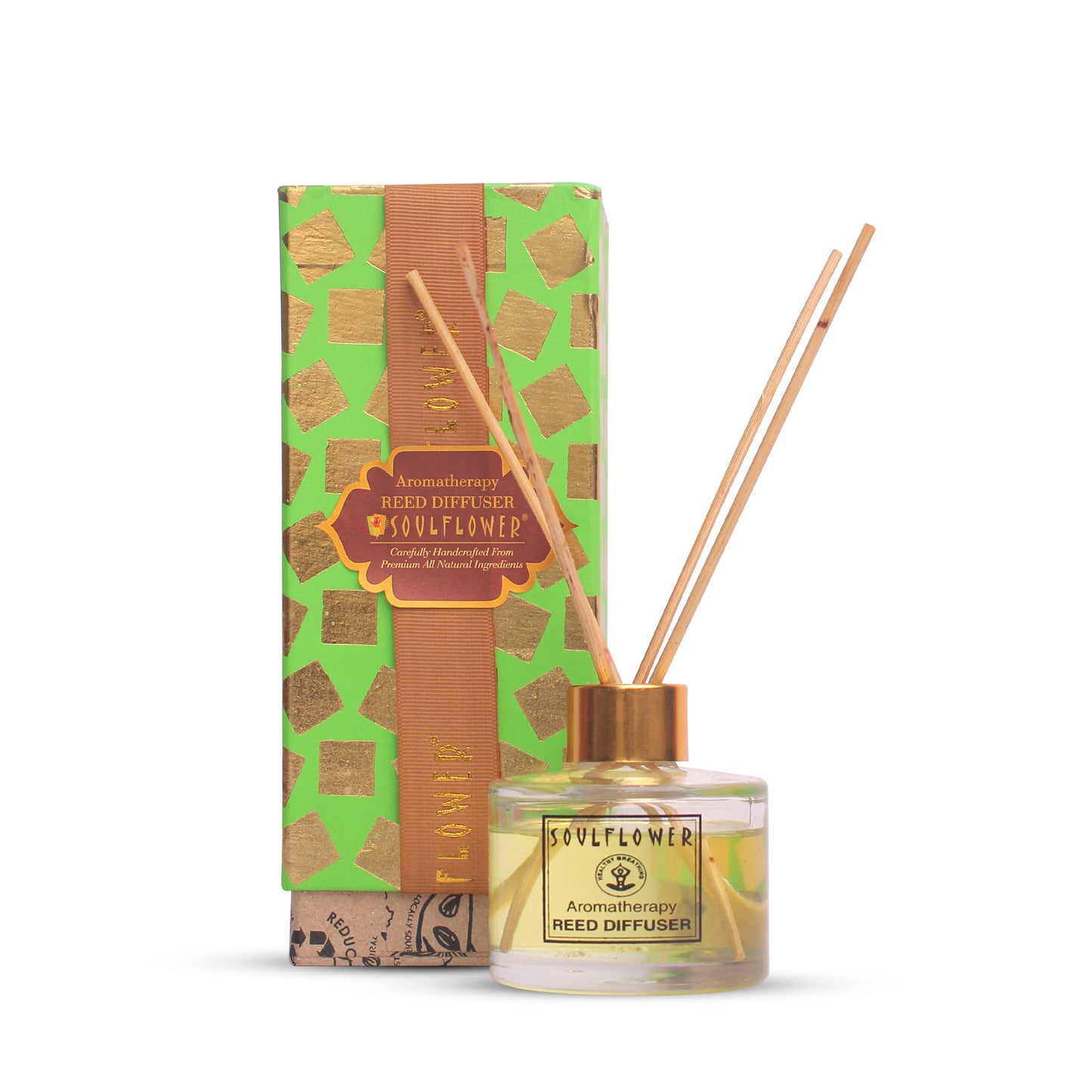 Image of Soulflower Lemongrass Aroma Reed Diffuser with its box
