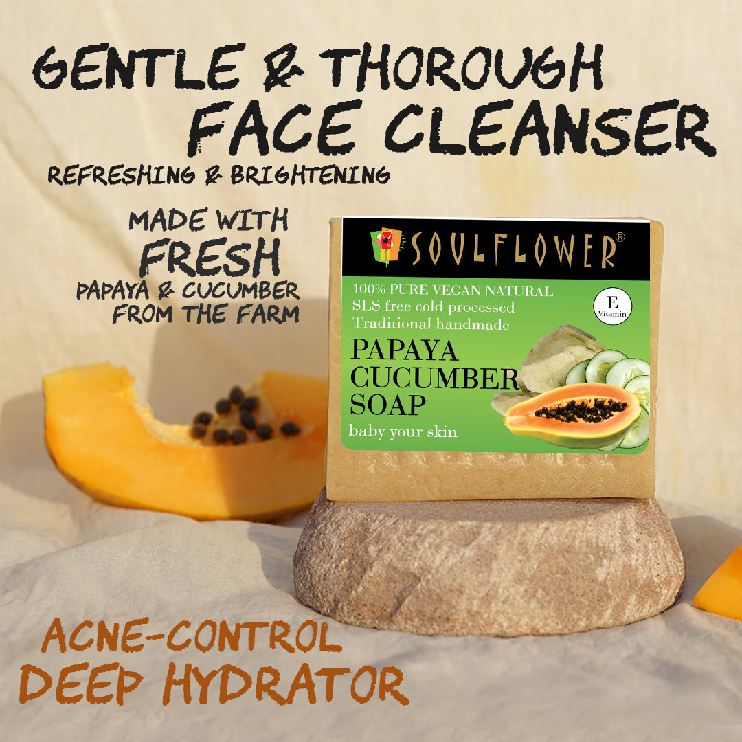 Face Cleansing & Brightening Papaya Cucumber Soap