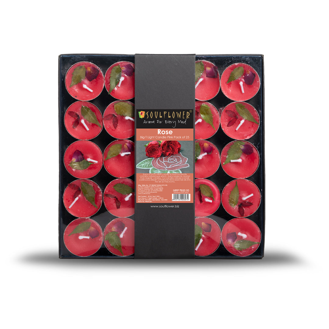 Rose Aroma T Light Candle Pack of 25
